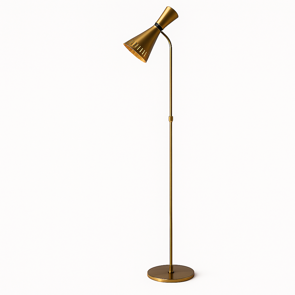 Moderne Stehlampe mit goldener Oberfläche – Dimmbare LED-Stehlampe
