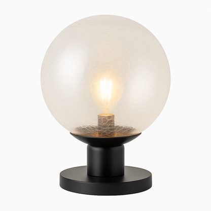 Glaskugel-Tischlampe mit warmweißem Licht – modern und elegant